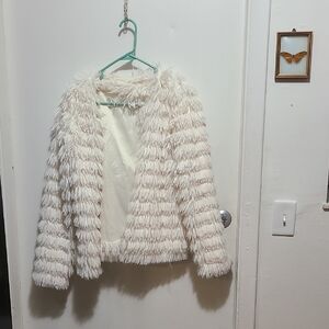 Chic Cream Faux Fur Jacket
